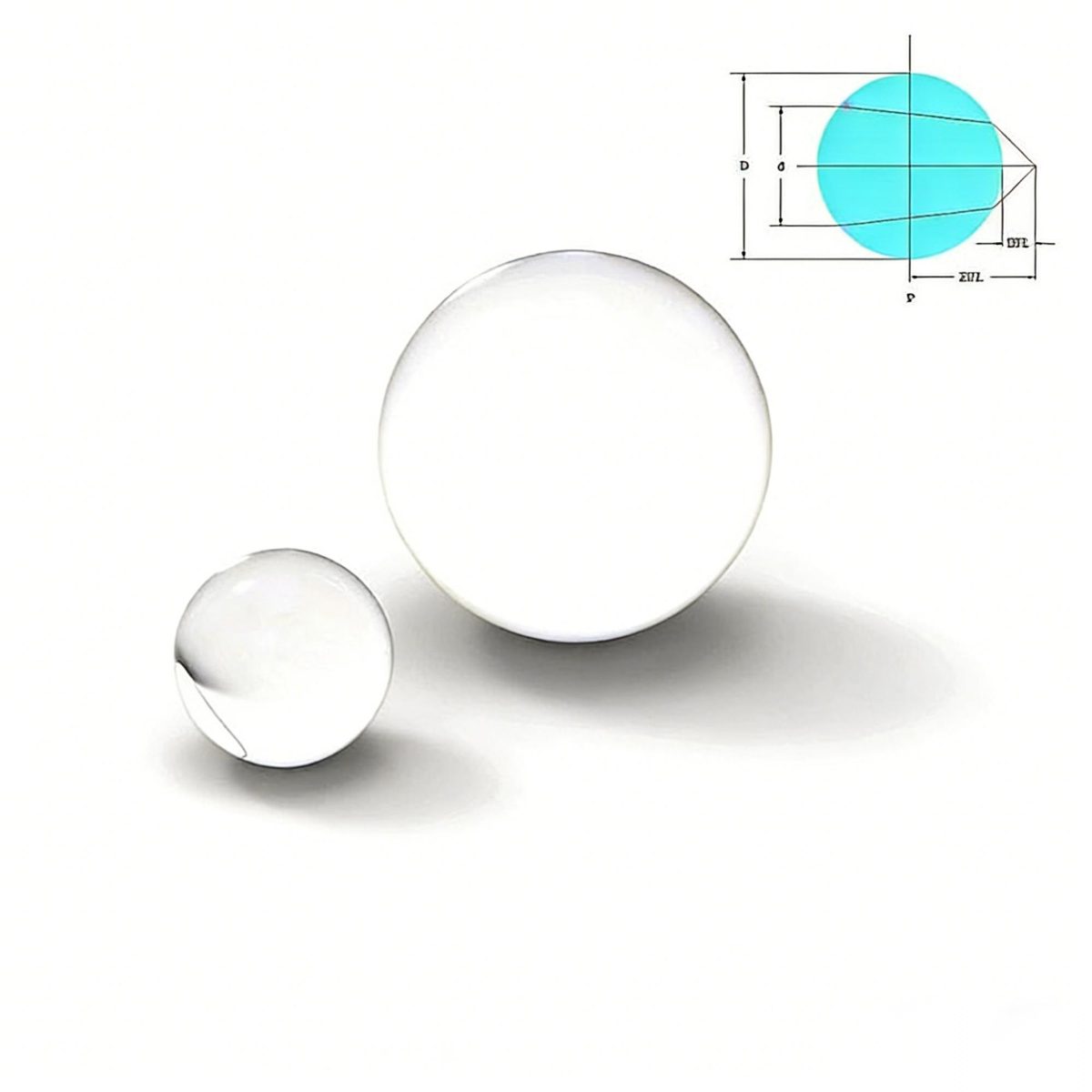 Custom Size Fused Silica Ball Lens, AR Coated — image 1