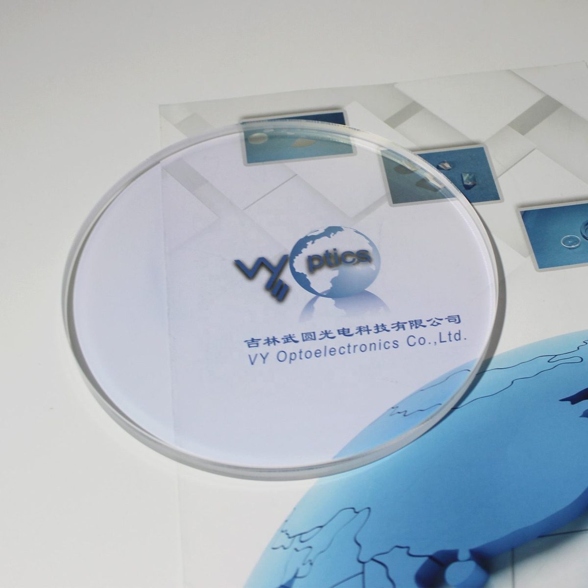 124x8 mm Fused Silica Round Optical Window, AR Coated — image 1
