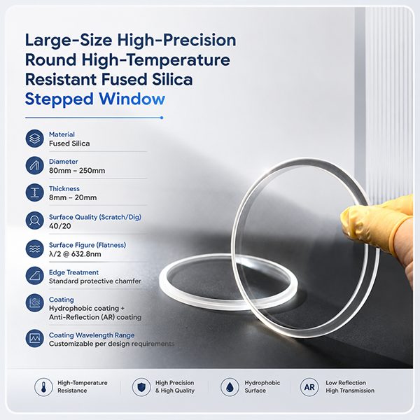 80x8 mm Fused Silica Round Optical Window, AR Coated — image 1