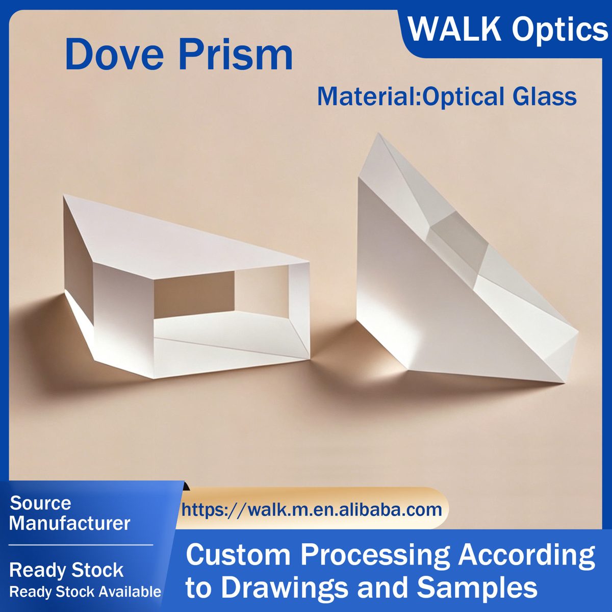 Custom Size K9 Dove Optical Prism — image 1