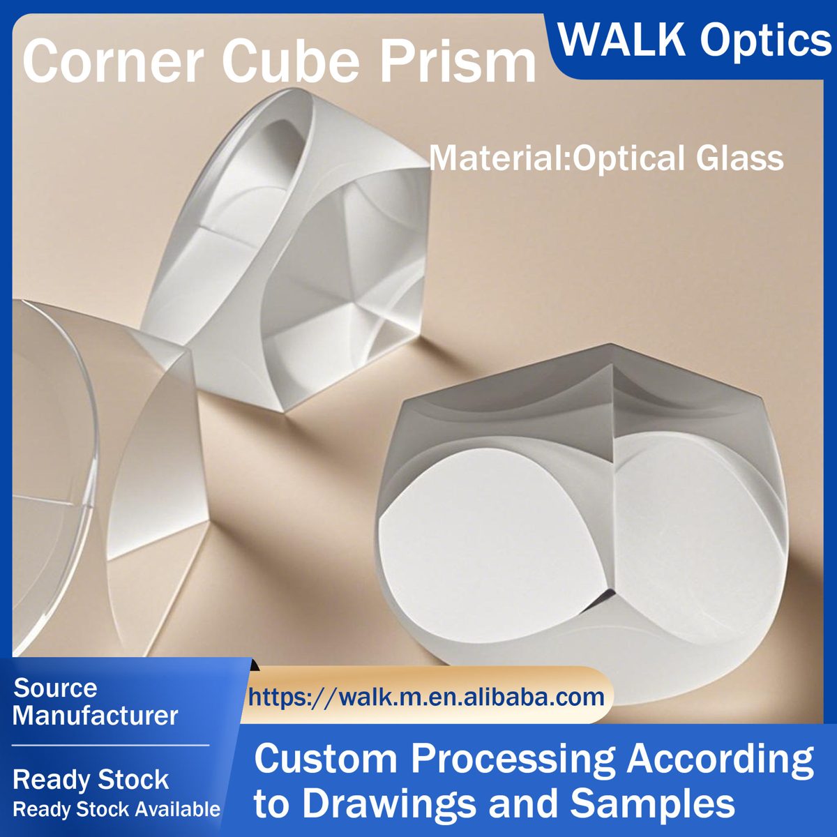 Custom Size K9 Right-angle Optical Prism, AR Coated — image 1