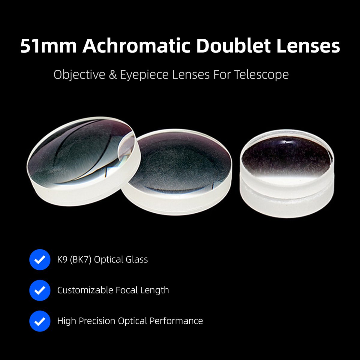 51 mm N-BK7 Achromatic Lens — image 1
