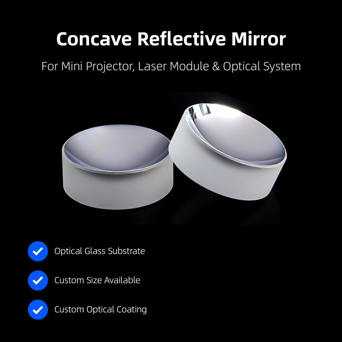 20 mm Optical Glass Concave Optical Mirror — image 1