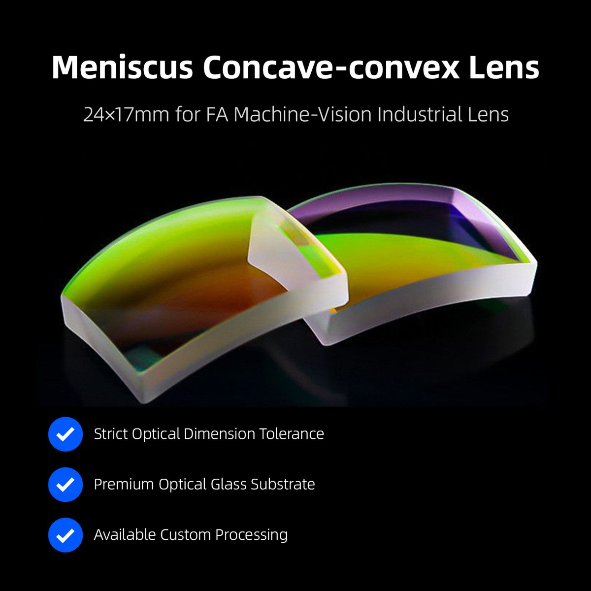 17 mm Optical Glass Meniscus Lens — image 1