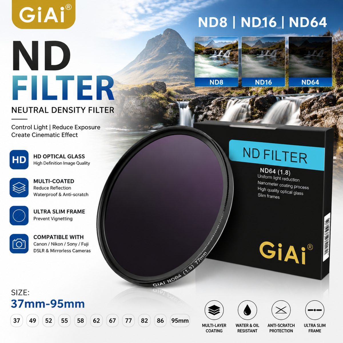 37 mm Optical Glass Optical Filter — image 1