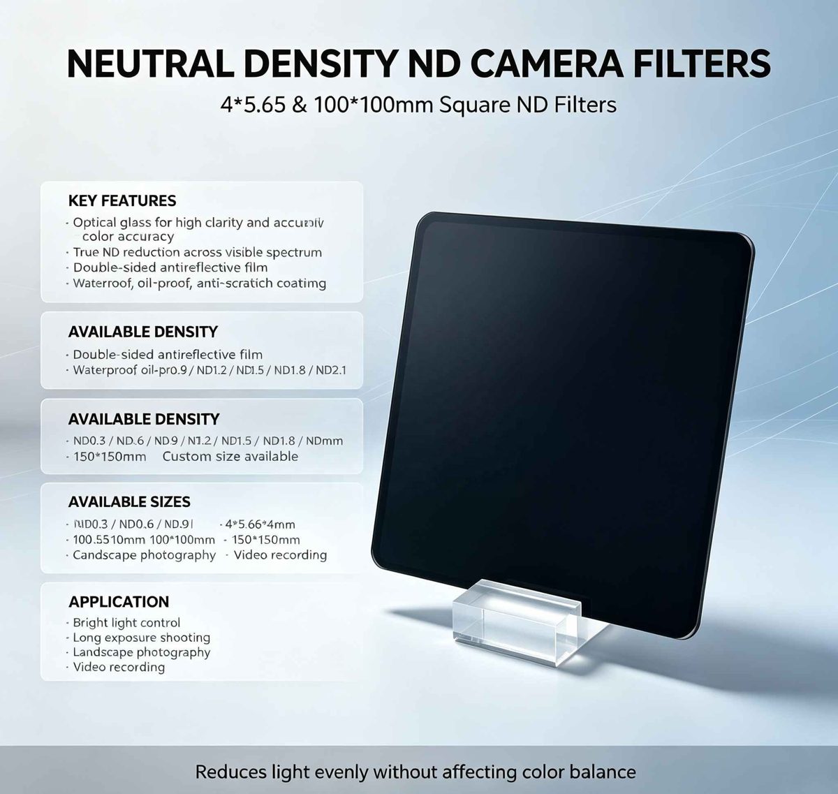 4 mm Optical Glass Square Optical Filter — image 1